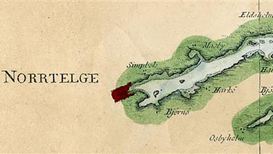 Gammal karta över Norrtälje.