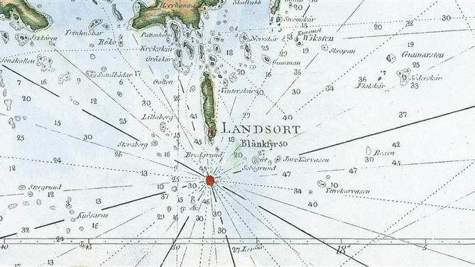 Gammal karta över Landsort.