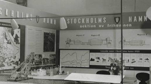 Stockholms Hamns monter på S:t Eriksmässan 1955-1956. 