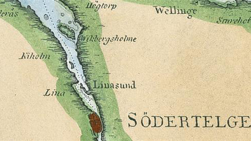 Gammal karta över Södertäljeområdet.